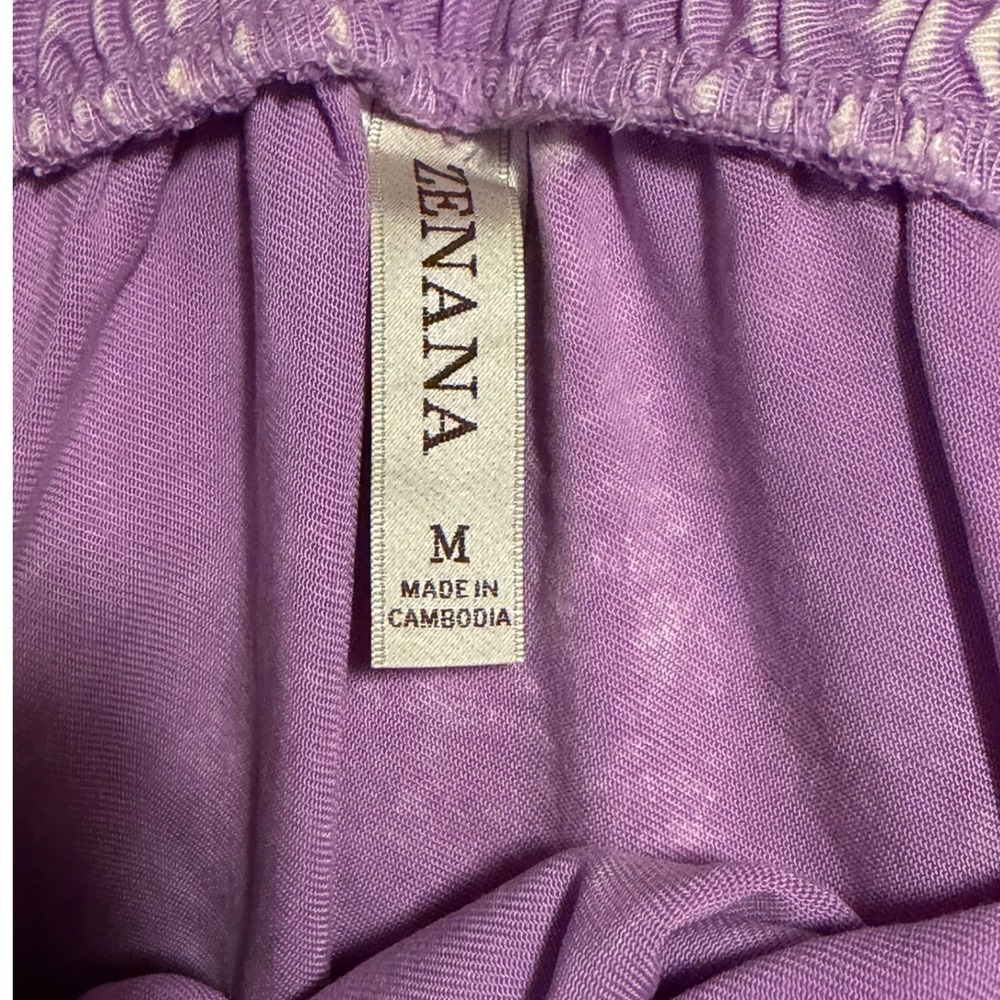 Zenana Women Purple Tencel Tiered Mini Skirt Elastic Paperbag Waist Medium - Picture 3 of 4